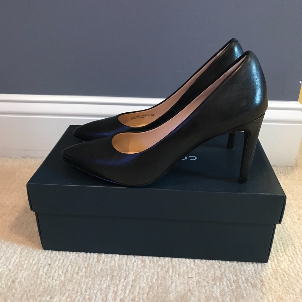 Cole Haan black leather Amelia Grand Pumps